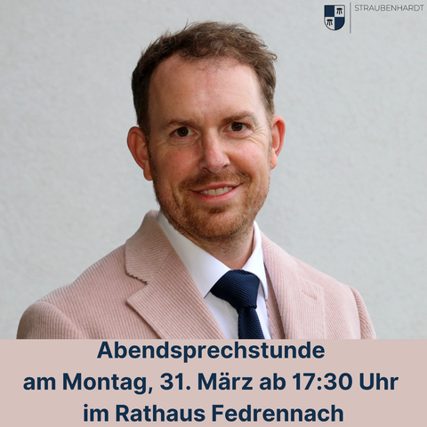 Bürgermeister Helge Viehweg bietet am 31. März wieder eine Abendsprechstunde an, am 7. April kommt er zur Sprechstunde wieder zu Ihnen.