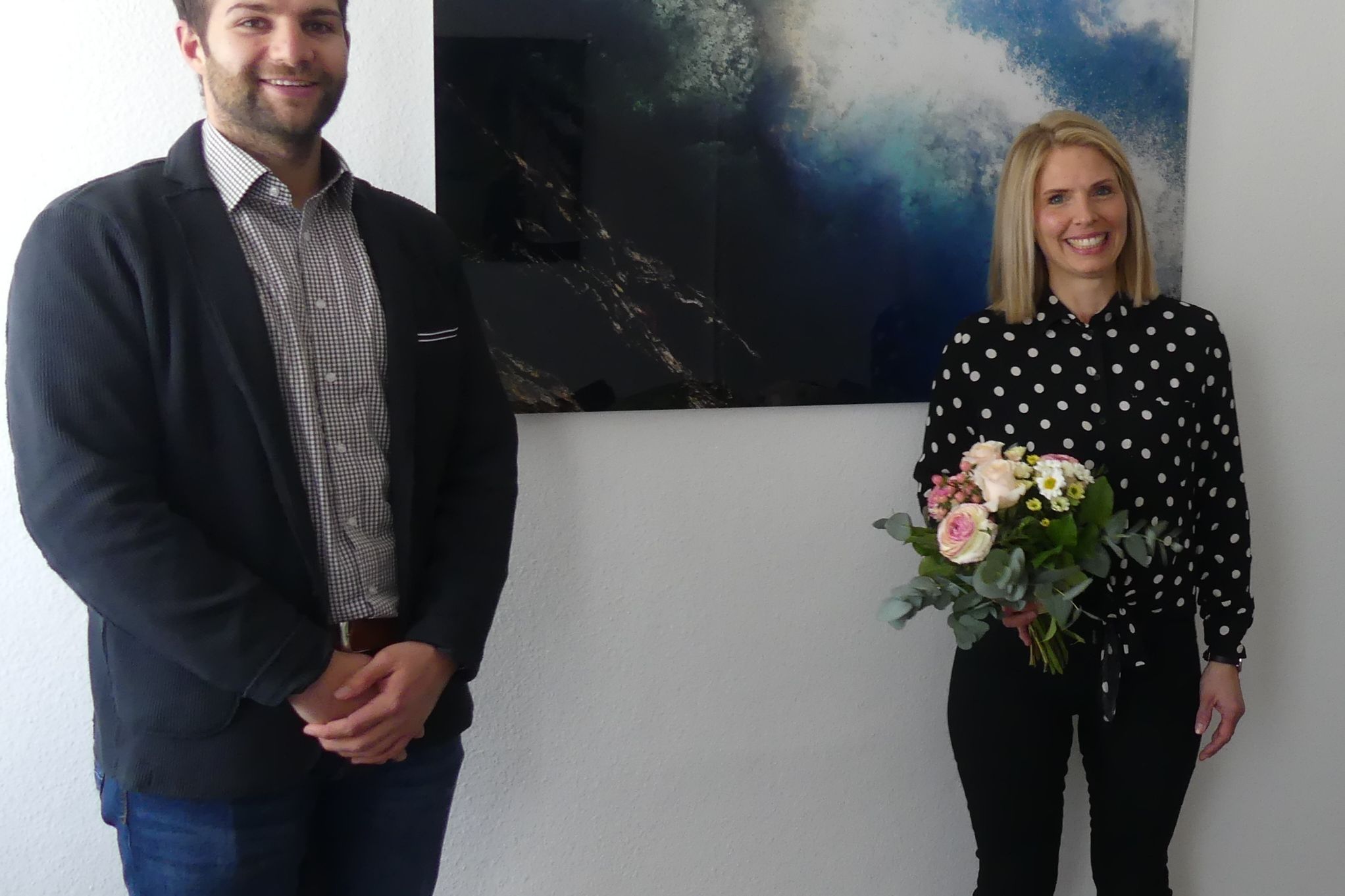 Die neue Projektmanagerin Melanie Gegenheimer freut sich auf die Zusammenarbeit mit Benedikt Lorsch und allen Mitarbeitern der Gemeinde. Foto: Gemeinde