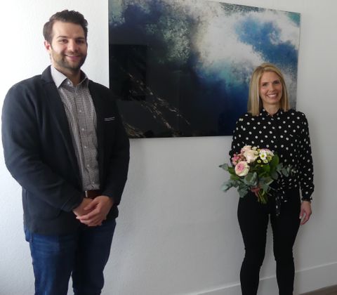 Die neue Projektmanagerin Melanie Gegenheimer freut sich auf die Zusammenarbeit mit Benedikt Lorsch und allen Mitarbeitern der Gemeinde. Foto: Gemeinde