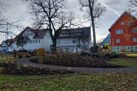 24 verschiedene Staudenarten, die über das ganze Jahr hinweg blühen und damit ein reiches Insektenleben fördern sind nun im Schwanner Park eingepflanzt.
