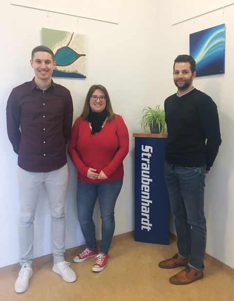 Von links: Rouven Rudisile (Abteilungsleiter Kinder, Jugend & Familie), Stephanie Gerstung und Benedikt Lorsch (Abteilungsleiter Personal und Organisation).