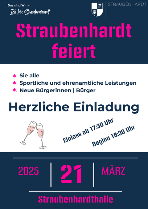 Straubenhardt feiert am 21. März in der Straubenhardthalle