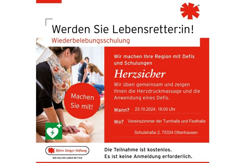 Lassen auch Sie sich zum potenziellen Lebensretter ausbilden!