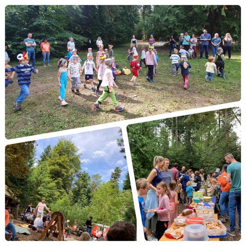 Collage vom Sommerfest des Waldkindergartens
