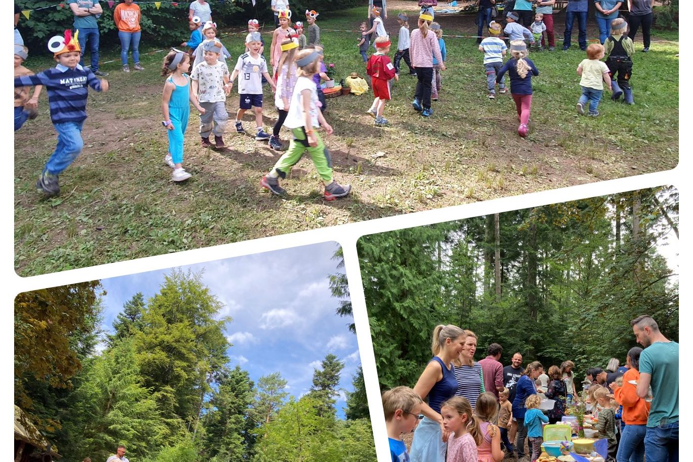 Collage vom Sommerfest des Waldkindergartens