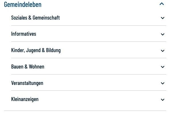 Screenshot der Homepage