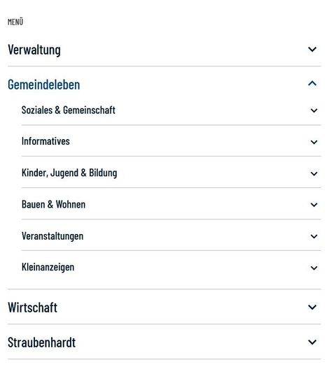 Screenshot der Homepage