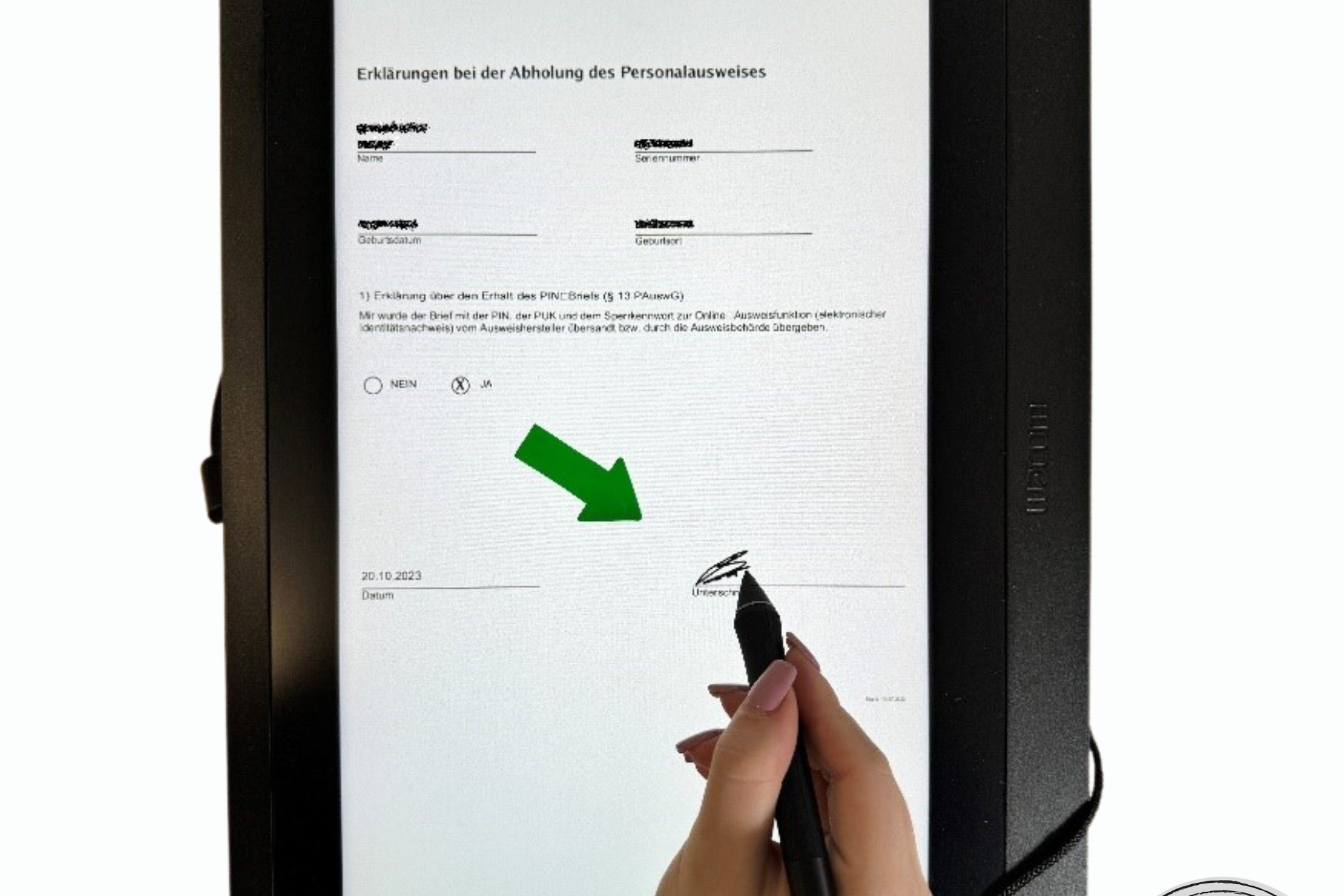 Signatur-Tablets jetzt auch im Bürgerbüro in Conweiler