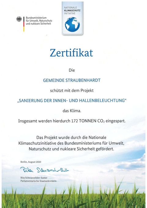 Zertifikat des Bundesministeriums für Umwelt, Naturschutz und nukleare Sicherheit